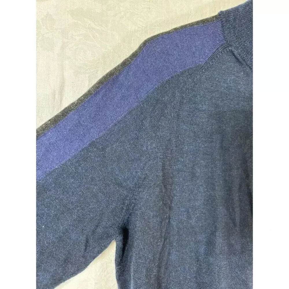 Calvin Klein Men’s XL Merino‎ Wool Blend Blue/navy/gray 1/4 Zipped